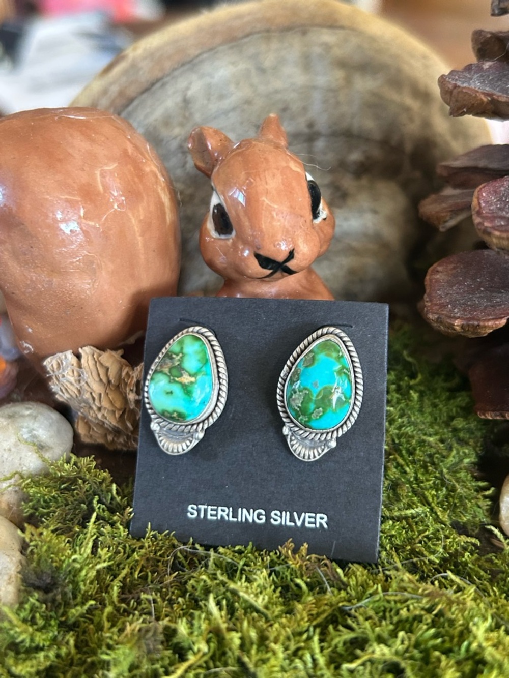 925 Sterling Sonoran turquoise earrings